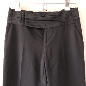 Black Elevenses Brand Dress Pants SZ 2. Decorative button & wide waist details.
